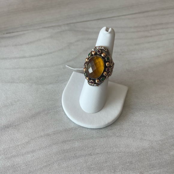 Beautiful Sterling silver and citrine statement ring. Size 6.25 - Picture 4 of 7